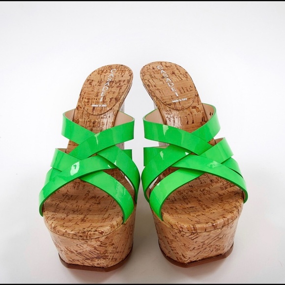 Casadei Neon Green Wedge - Picture 3 of 5